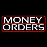 Money Orders With Red Border And Line Neon Sign