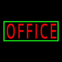 Red Office With Green Border Neon Sign
