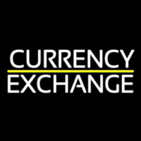 White Currency E change Neon Sign