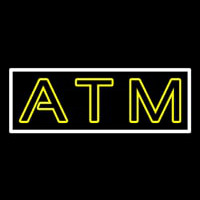 Yellow Atm White Border Neon Sign