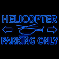 Blue Helicopter Parking Only Neon Sign