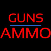 Guns Blue Line Ammo Neon Sign