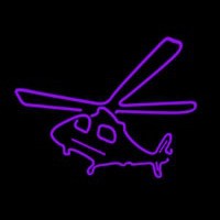 Purple Helicopter Neon Sign