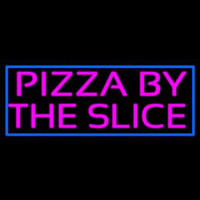 Blue Border Pizza By The Slice Neon Sign